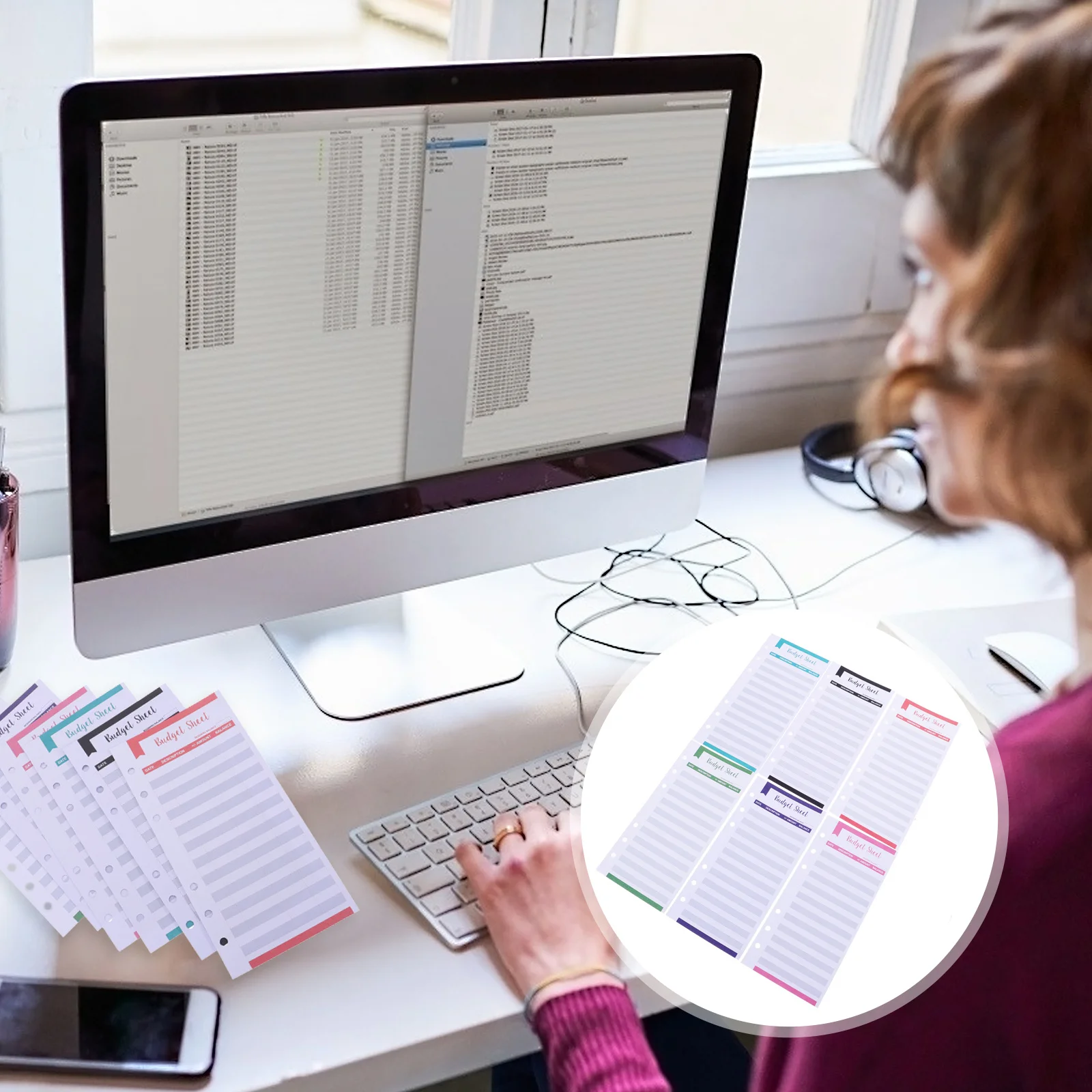 12 قطعة منظم أموال البطاقة عالية الجودة مخطط الميزانية الورقية المحمولة أوراق تتبع النقدية الاستخدام الشخصي ثقوب النفقات الموثق