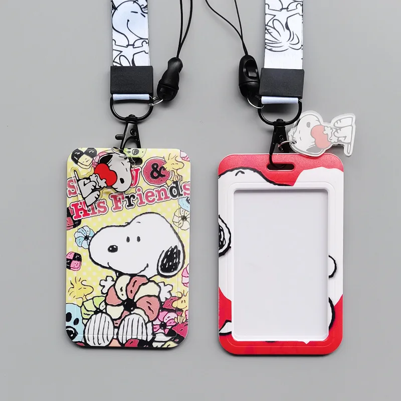 2025 Snoopy Card Cover Kawaii Miniso Japanese New Student Cartoon Campus Card Bus Card Set Cute Girl Id Shell