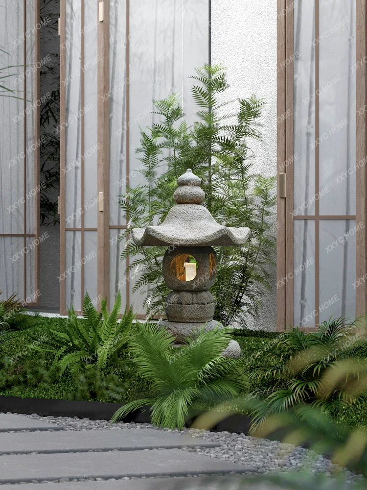 Antique Solar Garden Lamp, Outdoor Stone Lamp, Villa Paisagismo