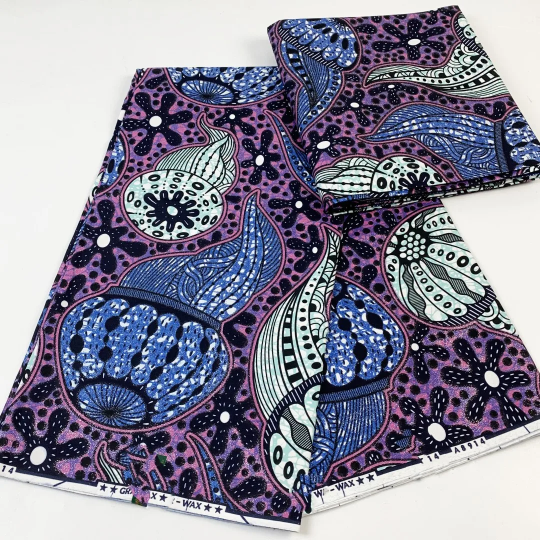 Telas de cera africanas nigerianas, envoltura de algodón con estampado de Batik Ankara, Material súper dorado Original de alta calidad, auténtico,