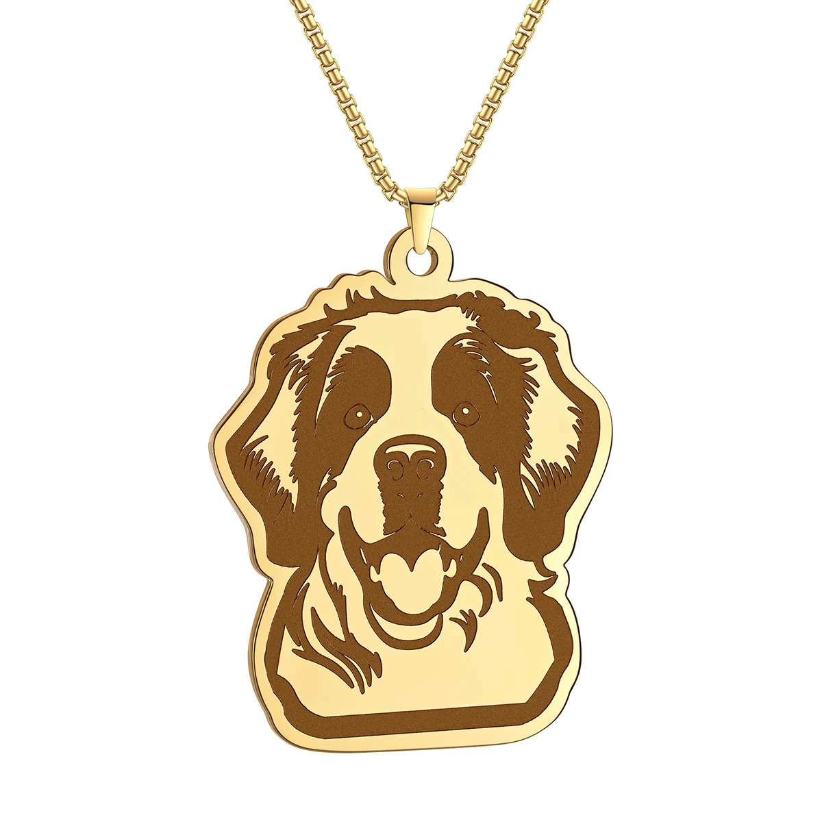 Cute Animal saint bernard Pendant Necklace For Women Cartoon Jewelry Stainless Steel Necklaces Gift