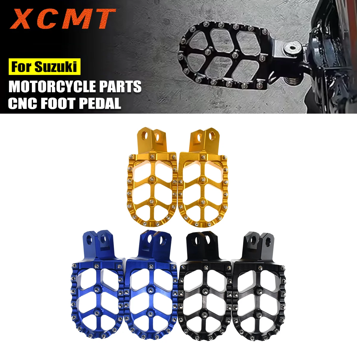 

Кованые алюминиевые подножки с ЧПУ для мотоциклов Suzuki DRZ400 400E 400S 400SM 2000-2024, RM125 RM250 1986-2006