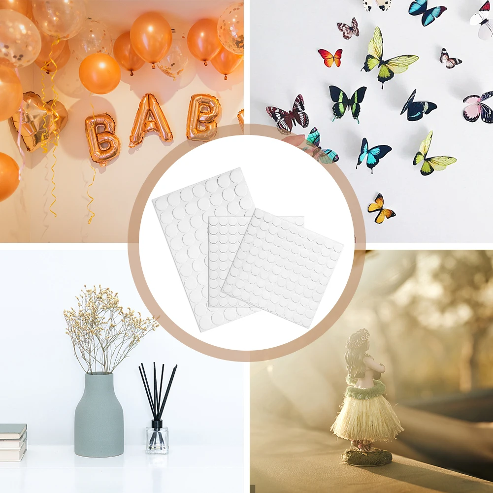 مجموعة ملصقات نقطة قابلة للإزالة مقاومة للماء ، شفافة ، معجون ، بالونات حفلات ، تثبيت مغلف ، إحكام الغلق ، على الوجهين ، زفاف ، 3 ملاءات ،