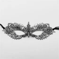 Women Sexy Hollow Lace Masquerad Face Mask With Ribbon Party Mardi Gras Cosplay Prom Props Costume Nightclub Princess Eye Mask