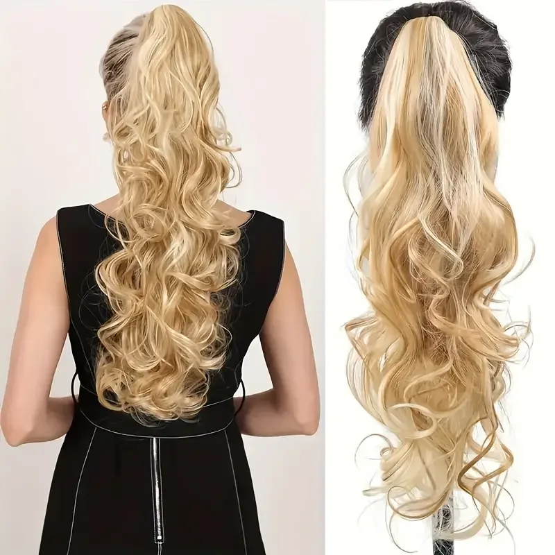 

Synthetic Women Claw on Ponytail Clip in Hair Extensions Wavy Curly Style Pony Tail Hairpiece Brown Blonde Hairstyle