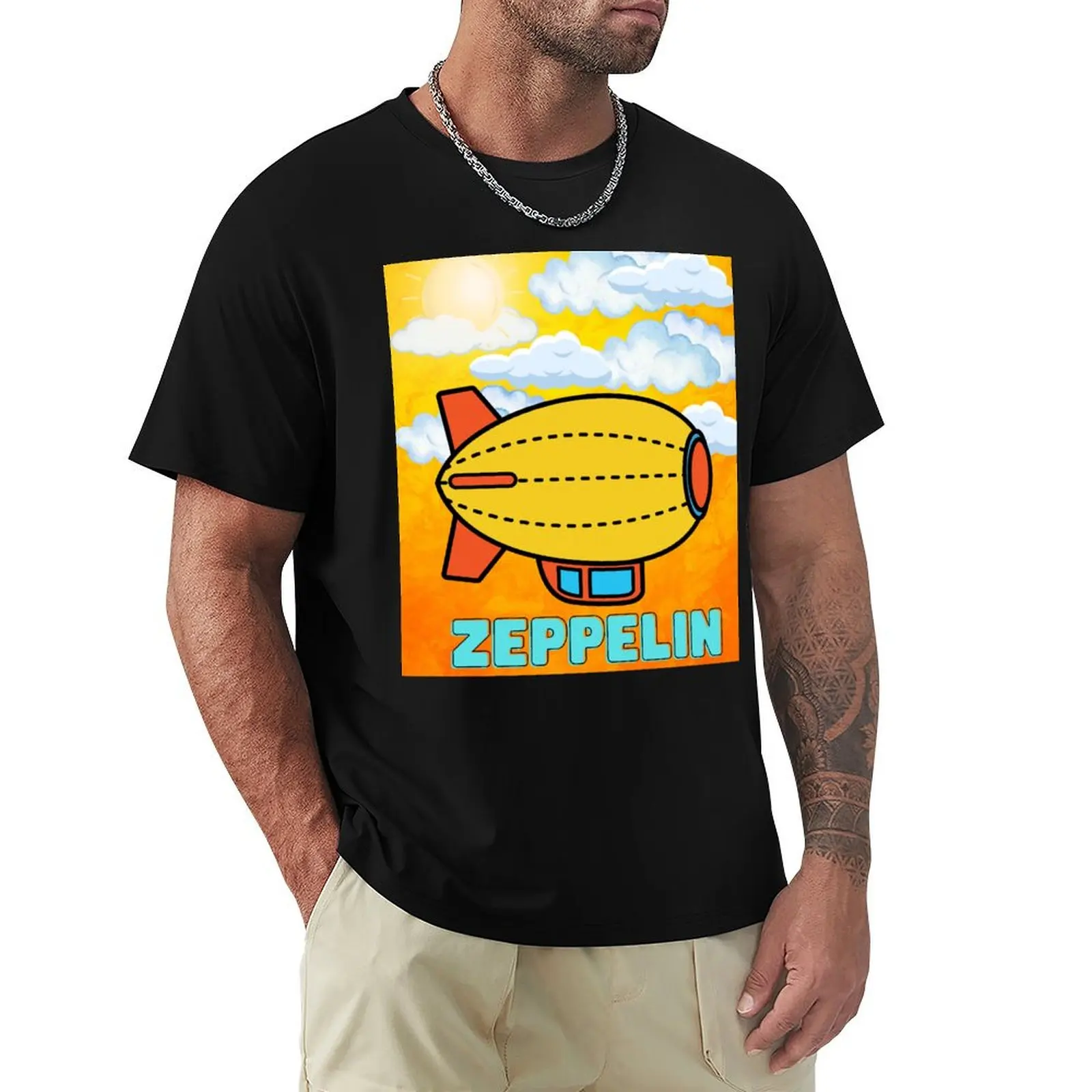 Vintage Zeppelin T-Shirt Casual Basic Street Style T-Shirt