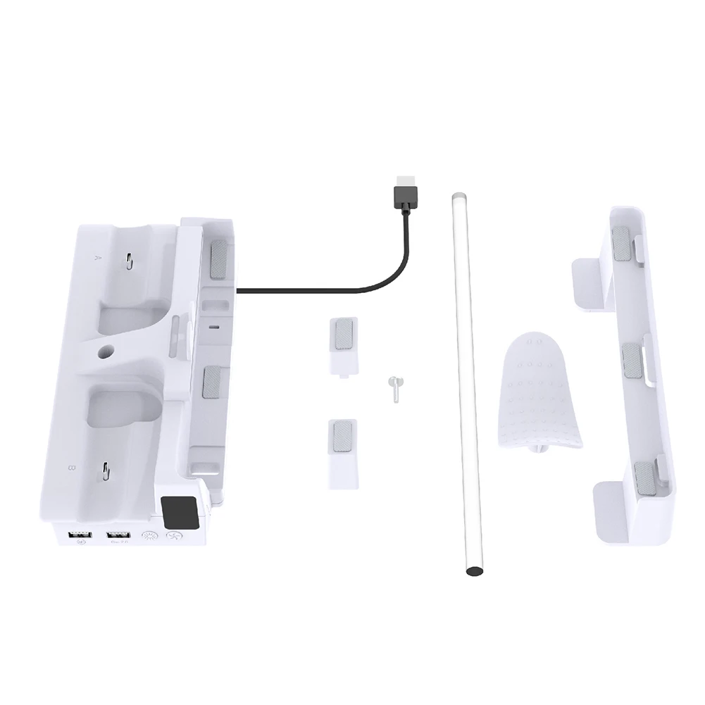 حامل أفقي مع حامل قاعدة شاحن وحدة التحكم لوحدة التحكم PS5 Slim لأقراص بلاي ستيشن 5 النحيفة والإصدارات الرقمية