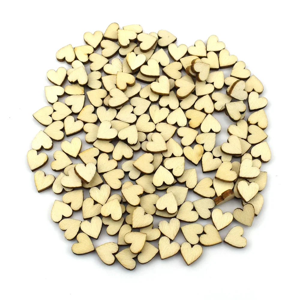 100PCS 10MM Heart Cute Wood Buttons Sewing Scrapbooking Wooden Crafts Clothing Home Gift Decor  Scrapbooking Accessories