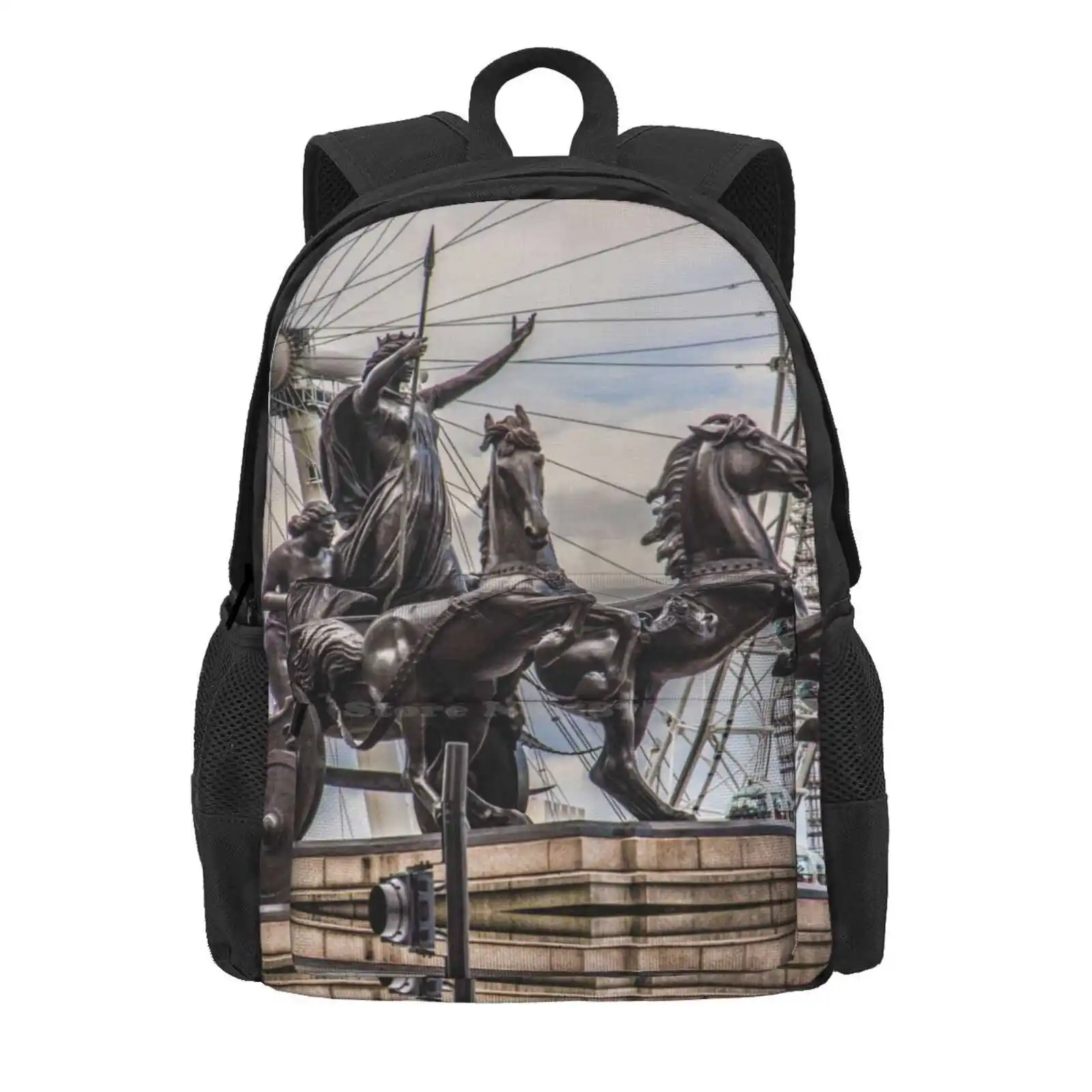 159 statue of boadicea and Her daughters in London School Storage BAG Student's BACKPACK London boadicea Boudicca