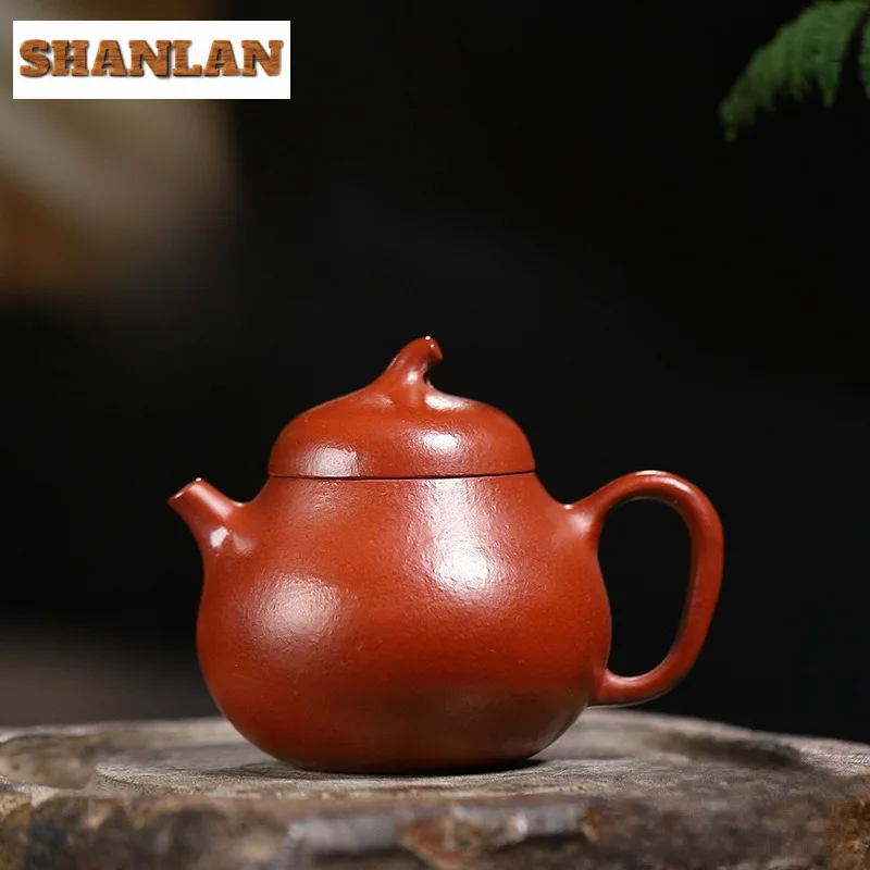 

90 мл подлинные фиолетовые глиняные чайники Исин, горшок для баклажанов ручной работы, чайник из сырой руды, грязевой чайник Чжу с заварочным устройством, чайный сервиз Zisha, посуда для напитков, подарок