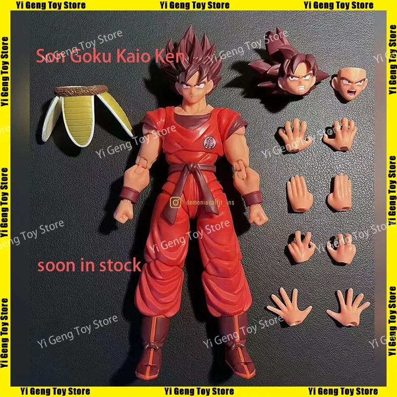 

Hot Presale Demoniacal Fit Dragon Ball Shf Son Goku Kaio Ken Scarlet Martial Artist 16000 Power Level Anime Action Figures Model