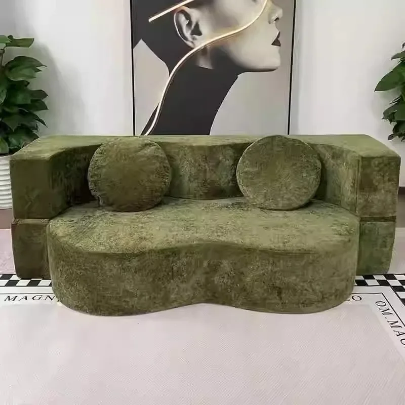 Compressed fabric sofa bed integrated small apartment living room dismantling and washing  compression sofa bed