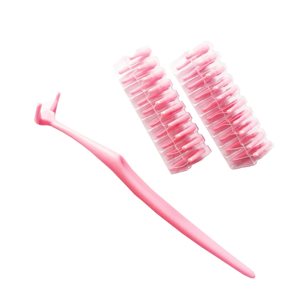 

20 Pcs Foldable Jewelry Organizer Clean Floss Pick Steel Wire Pink Dental Picks