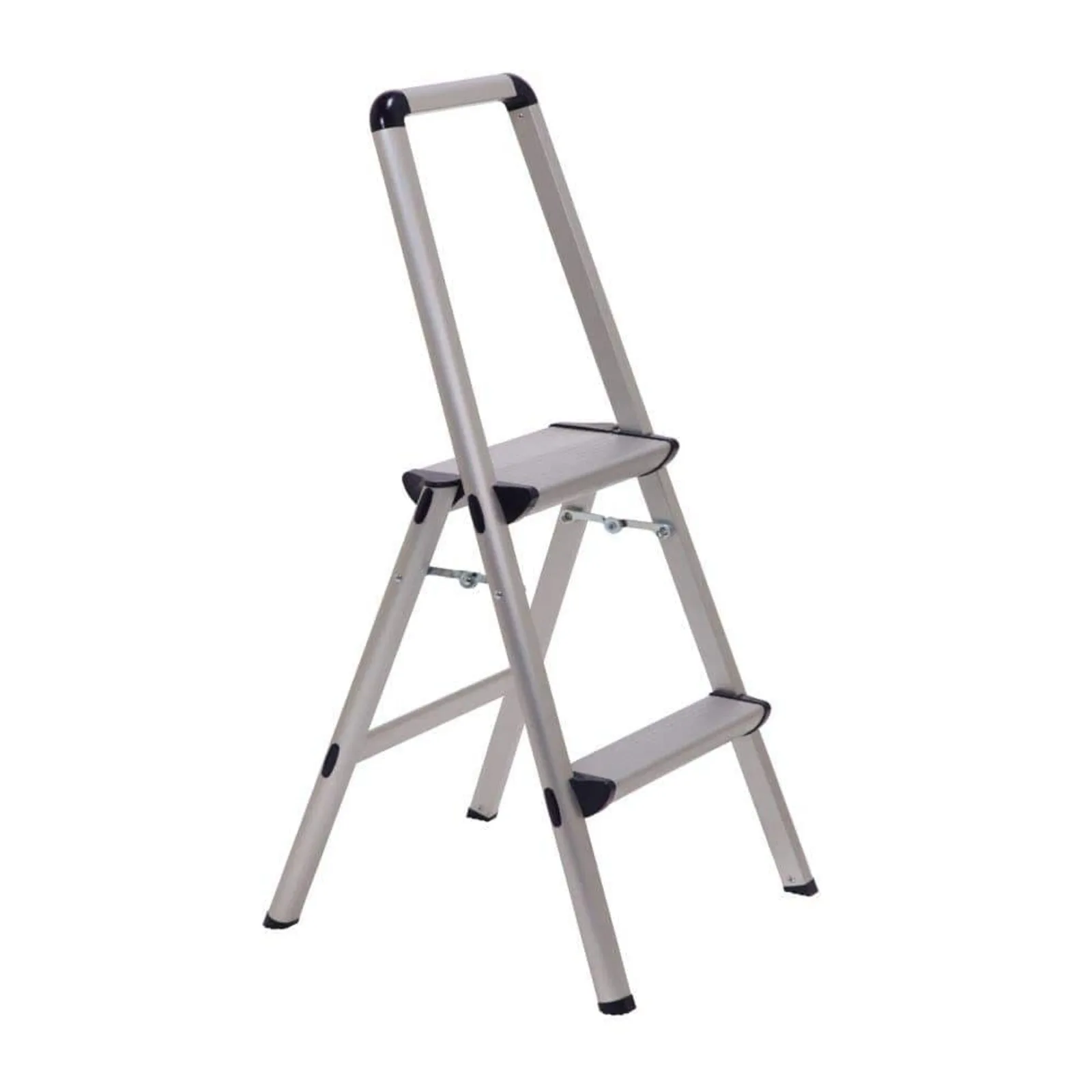 US 3-Step Light Weight Aluminum Stool Folding Step Stool with Handle ANSIType II 225 lbs. Duty Rating