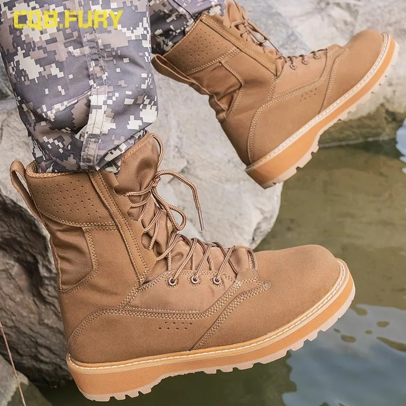 Summer breathable hiking boots men's outdoor climbing mountaineering military shoes lightweight tactical combat boots