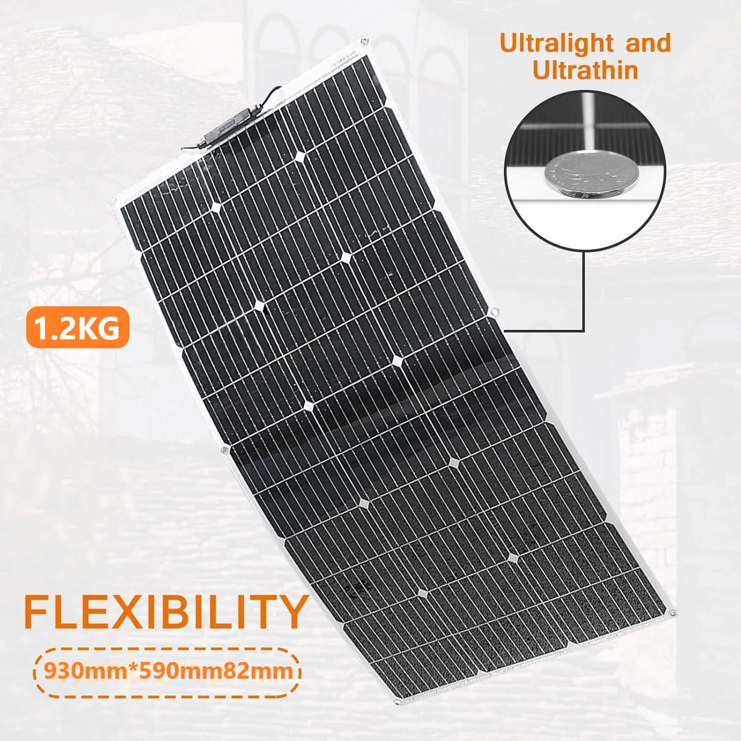 Imagem -04 - Ggj-kit Painel Solar 200w 100w 12v Bateria Solar Flexível Controlador 30a para Camping Barco Carregamento Solar em Casa