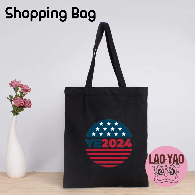 Trump 2024 Election Custom Tote Bag Canvas Aesthetic Bags for Women Totebag Shopper Shopping Woman Carry Shoulder Special