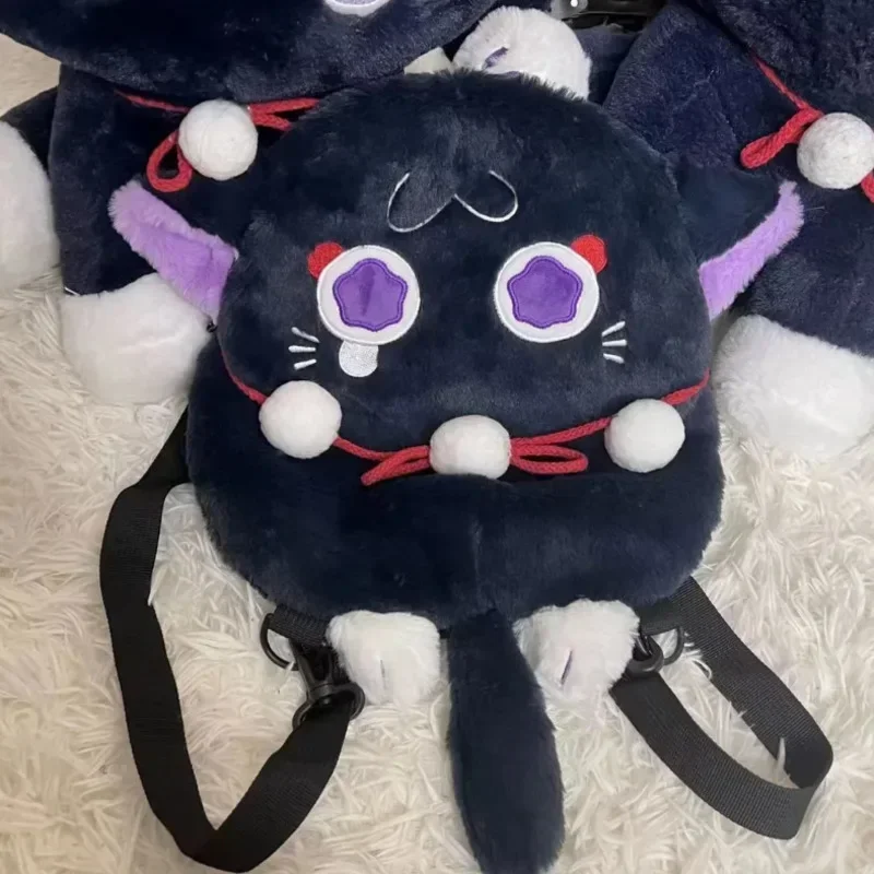 Genshin Impact Plush Bag Scaramouche Cat Wanderer Cosplay Stuffed Toy Cute Shoulder Bag Dolls Backpacks Birthday Kids Gift