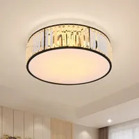 2025 Modern Crystal LED Ceiling Light Gold/Black Metal Frame With Crystal Shade For Bedroom Living Room Nordic Home Decor Lighti