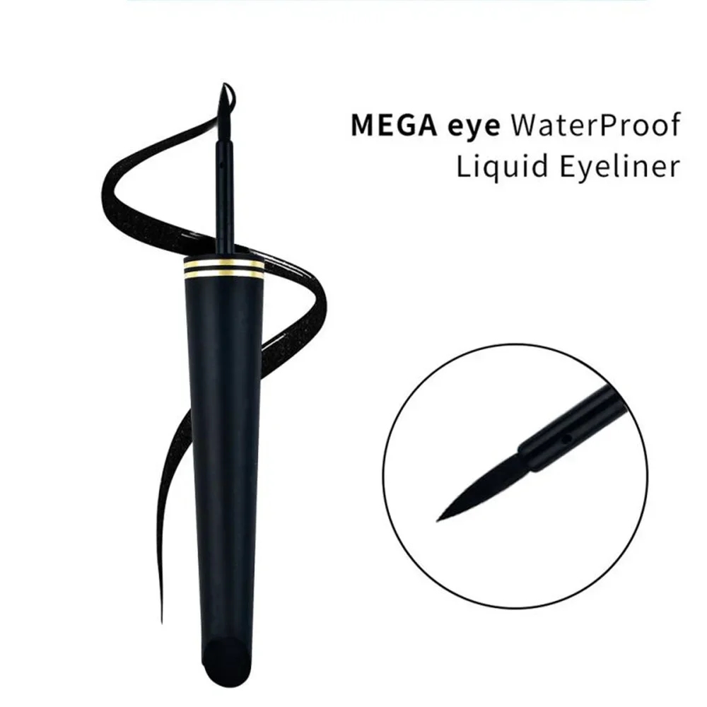 Delineador líquido impermeável duradouro preto, lápis de delineador não-manchas, maquiagem dos olhos, cosméticos lisos naturais, 1pc