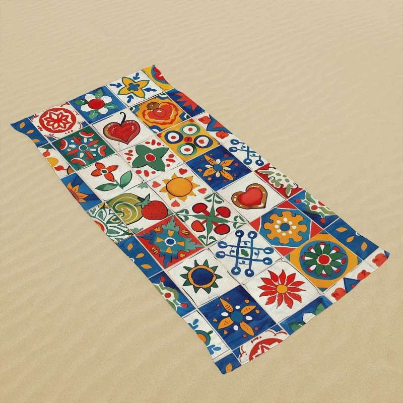 Quick Dry Beach Towel Beach Towels Large For Adults Patterned Sunscreen Windproof Swimming Pool Camping Travel Blanket