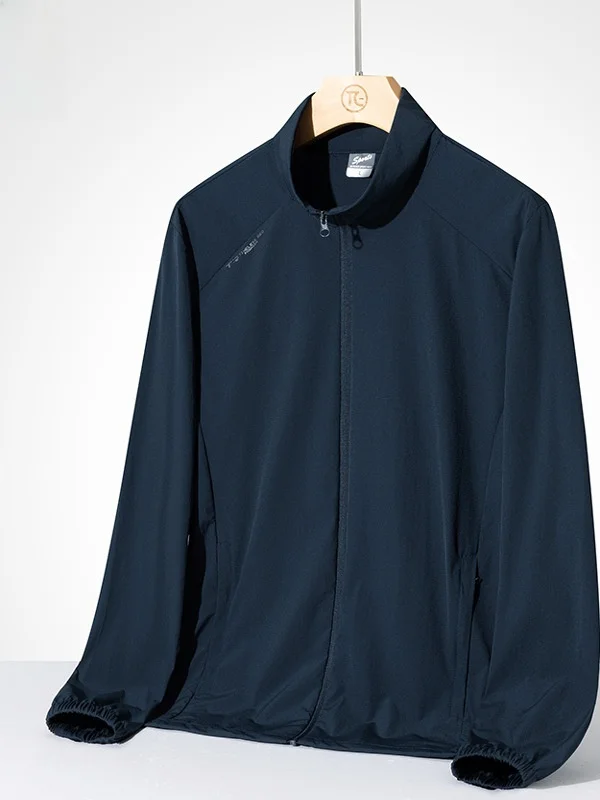 

Men's Summer Thin Ice Silk Stand Collar Cycling Sun Protection Suit Breathable UV Protection Clothing JXAETE Faionable Oute...