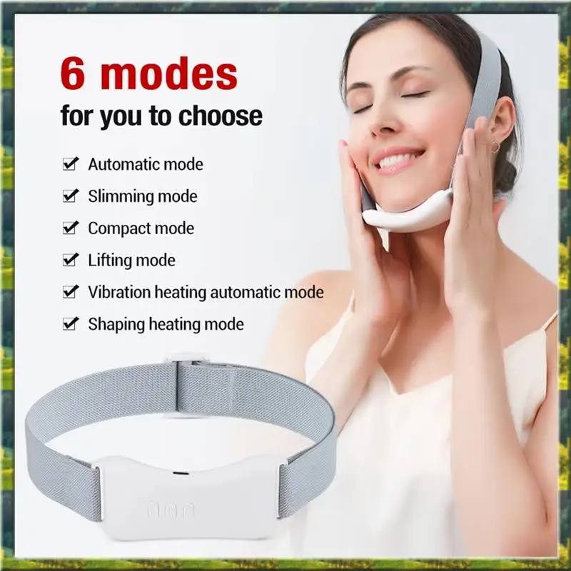 ~ Dispositivo dimagrante viso durevole Massaggiatore viso mento Cintura vibrante Impacco di calore per la cura personale