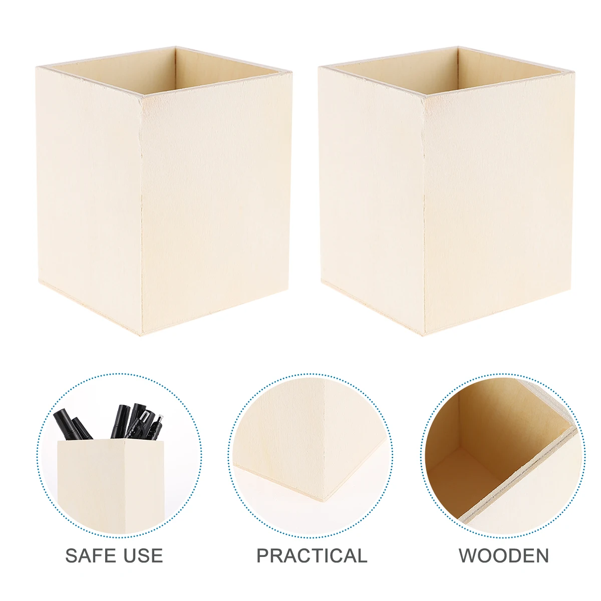 

2Pcs DIY Snowflake Clay Wooden Pen Holders Practical Desk Organizer Pencil Storage Office Accessories Pen Holder