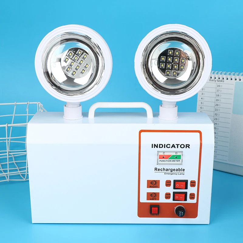 

Double Head Led Fire Emergency Lights IP30 Power Storage Energy Long Lasting Auto On Wall Mounted Corridor Aisle Indicator Light