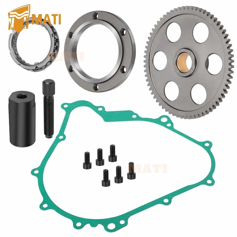 5KM-15590-00-00 Starter Starting Clutch One Way Gear Bearing Gasket Flywheel Puller Kit for Yamaha Grizzly 400 450 2000-2022
