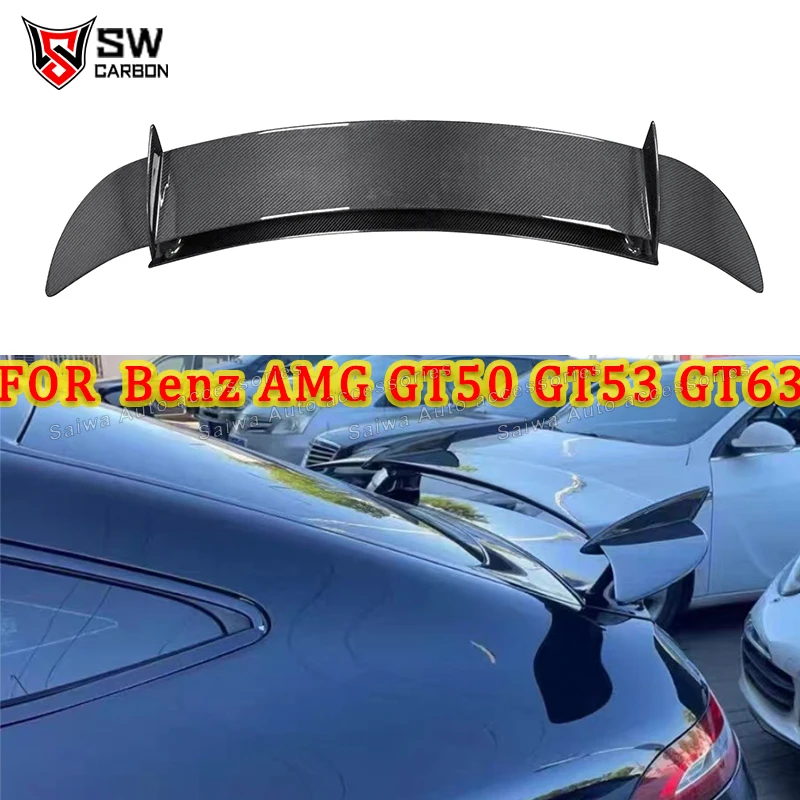 

Top Style Carbon Fiber Rear Wing Spoiler For Mercedes-Benz AMG GT50 GT53 4 Door Rear Trunk Lip Wing Spoiler Car Parts Bodykit