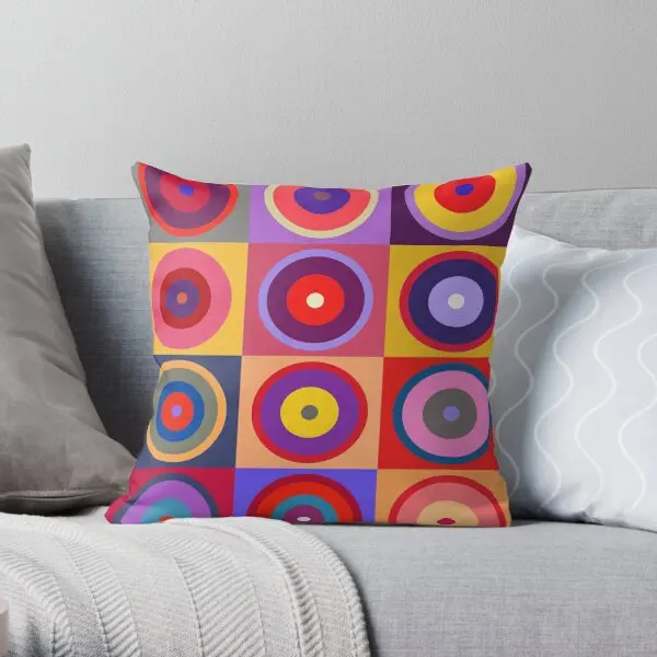 Kandinsky 25  Printing Throw Pillow Cover Hotel Bed Office Throw Case Bedroom Fashion Fashion Pillows not include One Side