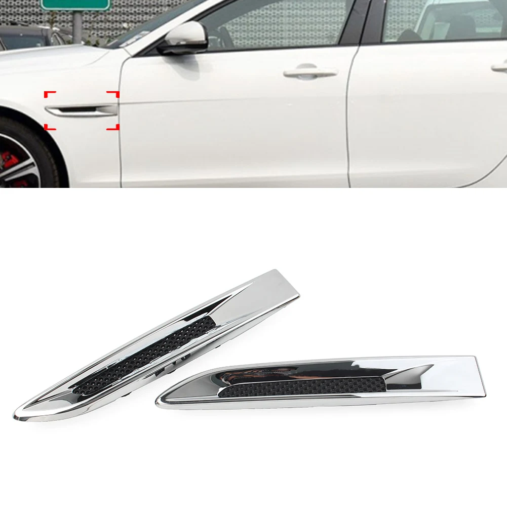 1 Pair Chrome Car Front Side Fender Air Vent Outlet Grille Trim For Jaguar XE F-Pace XF X260 T2H36039 T2H36037