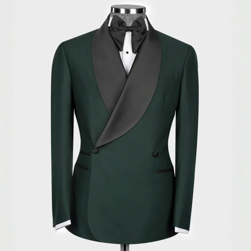 Blazer da uomo set Business abiti di fascia alta 2 pezzi smoking da sposa caffè scuro Prom Pantsuits cappotto + pantaloni in stile britannico personalizzati