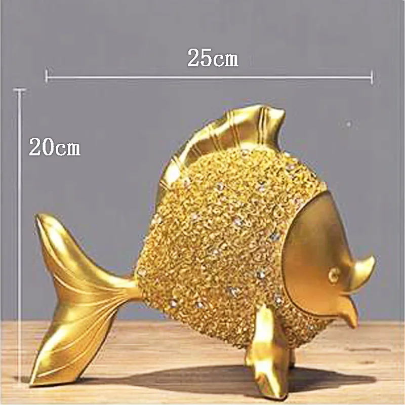 MGT-Abstract Golden Fish Statue, Resin Ornament, Animal Crafts, Living Room Decoration, Home Accessories, Animal Gifts, Modern