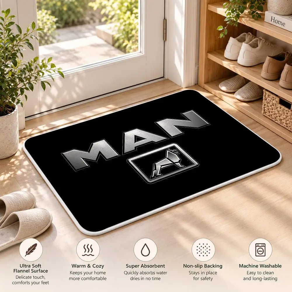 M-Man Truck Cool Logo Floor Mat Flannel Rug Soft Non Slip Washable Door Mat For Bathroom Bedroom Kitchen Home Decor