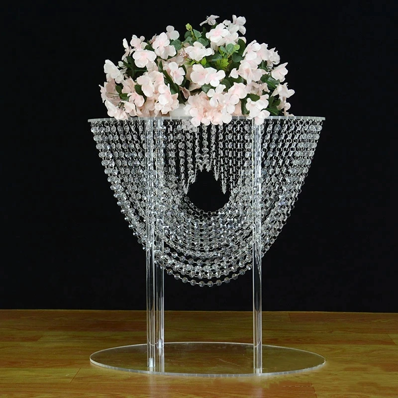 

10pcs 60CM Tall Wedding Table Centerpiece Flowers Rack Acrylic Road Lead Crystal Event Party Home Decoration