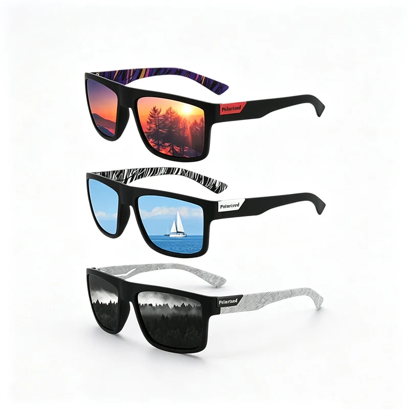 Classic Polarized Sunglasses Men Women Fashion Square Eyewear Male Sun Glasses Vintage Driving Eyeglasses Sport Shades