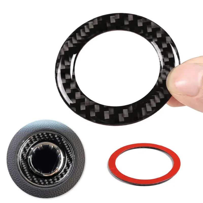 

For VW Golf MK6 MK7 Jetta MK5 Passat B6 B7 CC Polo Tiguan Skoda Octavia Fabia Car Steering Wheel Logo Carbon Fiber Cover Decor