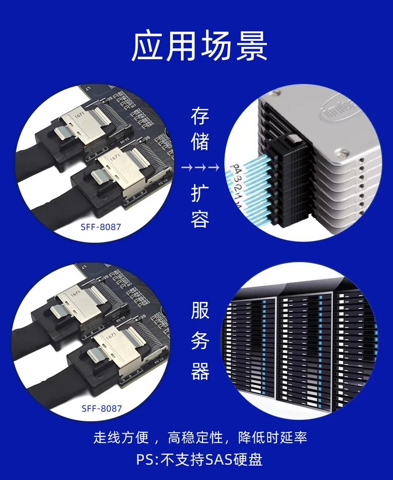 NEW PCIe to Mini SAS 8087 8 Port SATA 3.0 6Gbps SSD Adapter PCI-E PCI Express X4 Controller Expansion Card Riser for Chia Mining