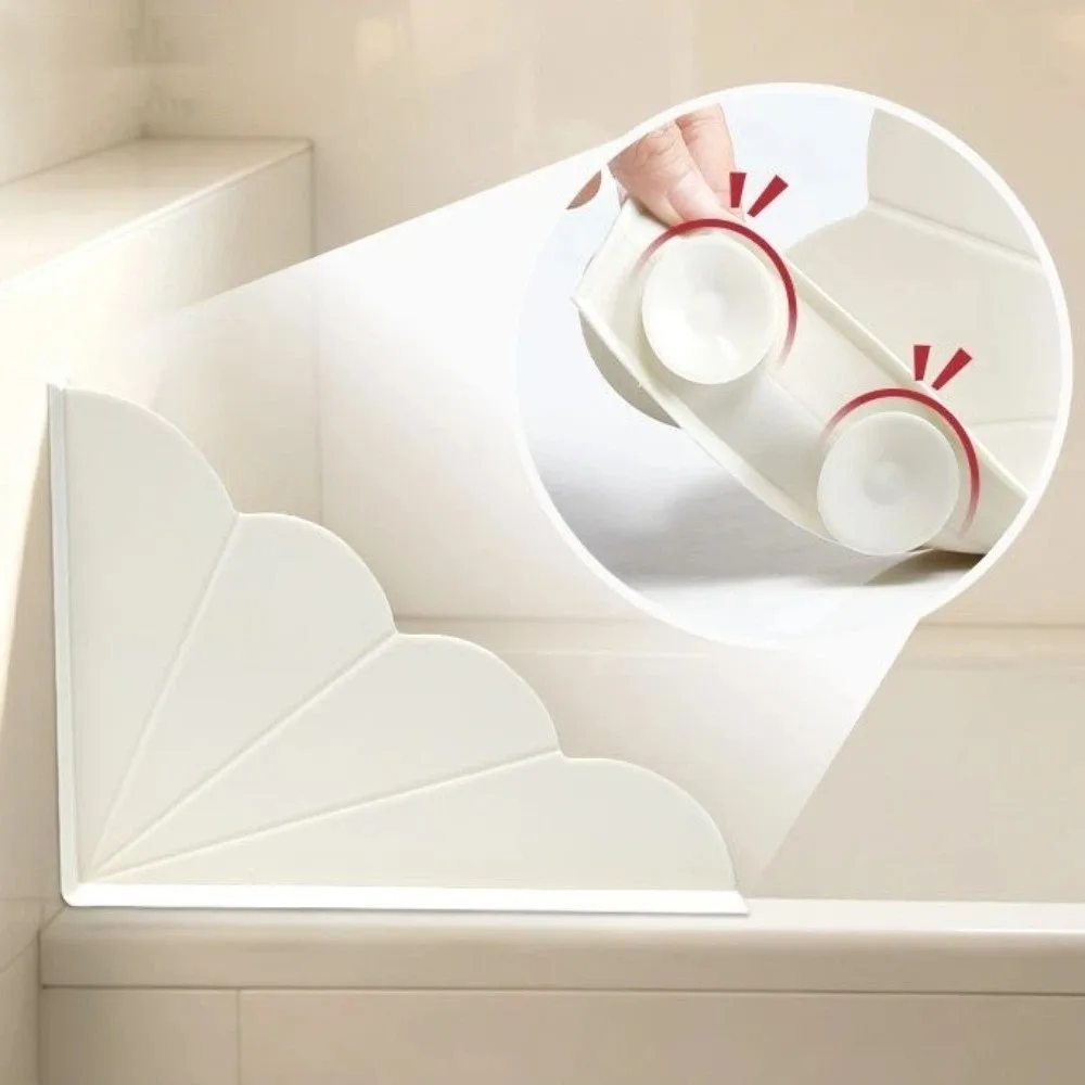 Silicone Bathtub Splash Guard Edge Protector Anti Splash Corner Water Barrier Waterproof No-Drill Splash Stopper Guard Shower