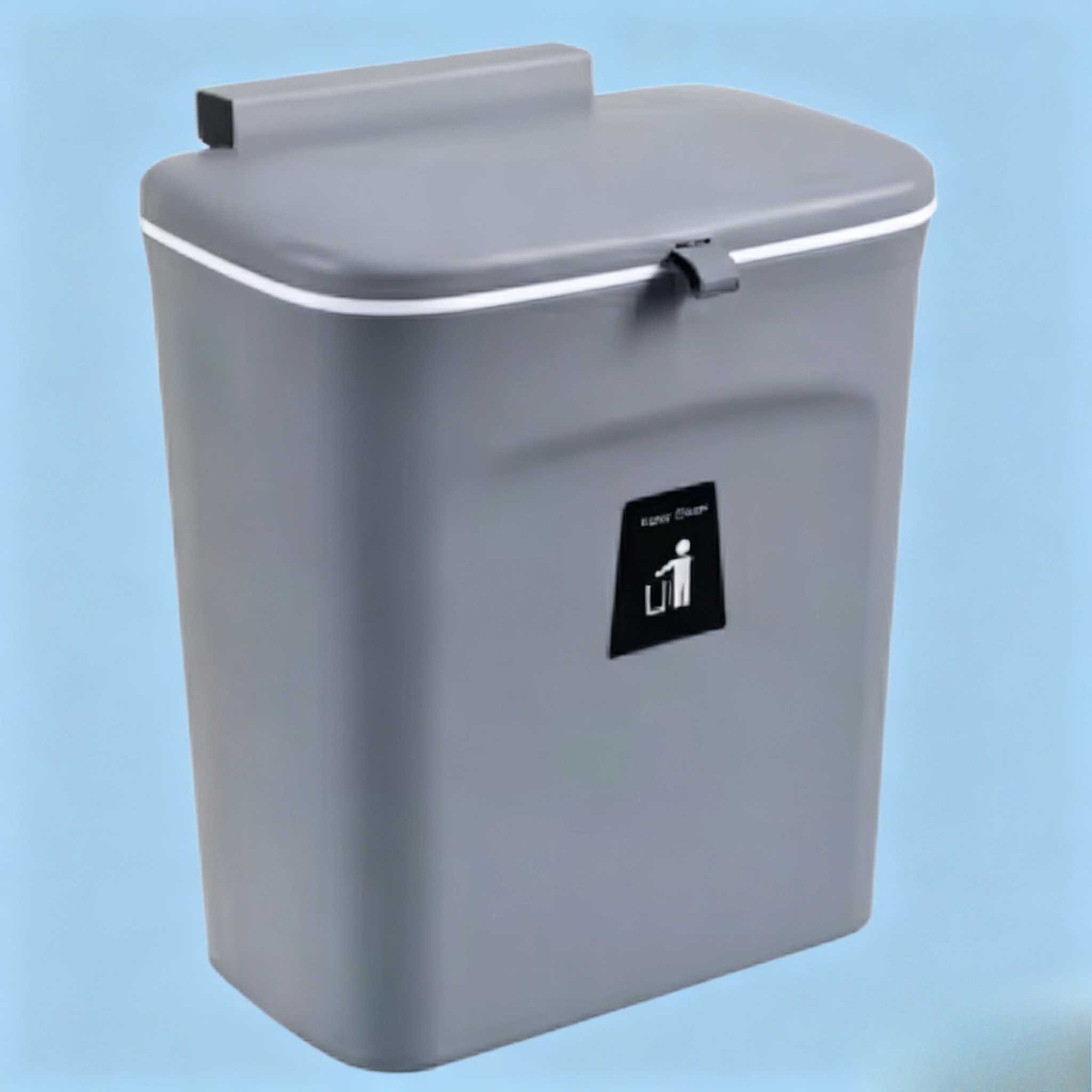 Cubo de Basura Colgante con Tapa, Gran Capacidad, Cesto de Reciclaje para Cocina, Cesto de Basura para Puerta de Armario, Cesto de Basura para Baño, Cesto de Basura para Montar en la Pared