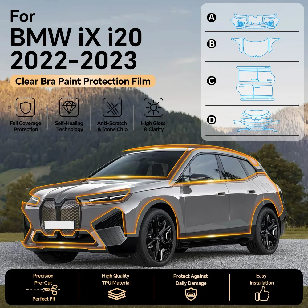 Pre Cut PPF for BMW IX50 IX40 M60 Xdrive i20 2022 2023 TPU Car Paint Protection Film Transparent Kit Clear Decal Body Sticker