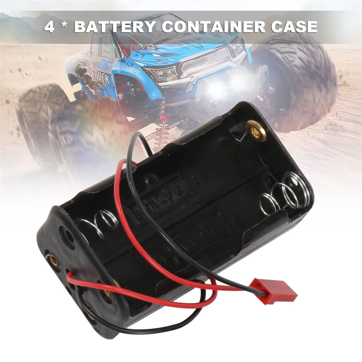 Paquete de 4 cajas de contenedor de batería de 6V 4XAA, caja de paquete, receptor de enchufe JST para Redcat 1/8 1/10 RC Nitro Power Car Truck