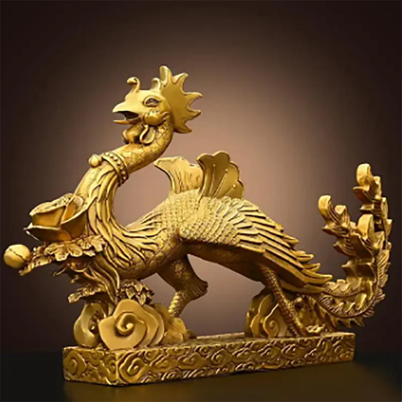 

Pure Copper Phoenix Ornament Mascot Home Living Room Bedroom Decoration Craft Wedding Gift