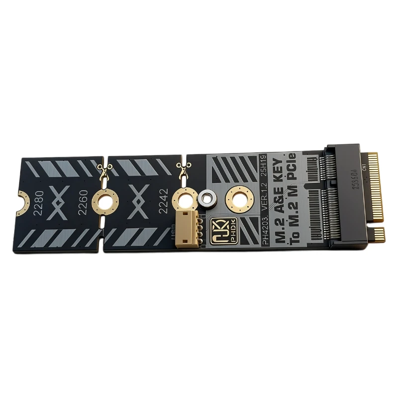 M.2 E Key to M.2 M Key PCIe Adapter Card Converter WiFi Wireless Slot Convert to NVMe M.2 Riser Card Support 2242 2260 2280 Size