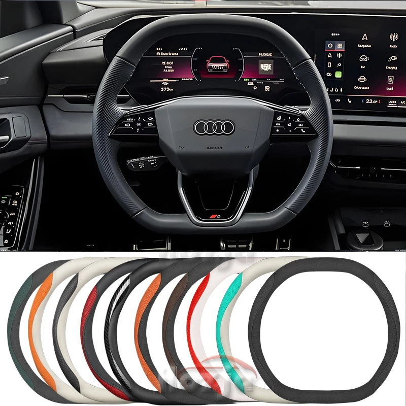 

Leather Car Steering Wheel Cover for Audi A5 2025 Non-slip Car-styling Auto Accessories