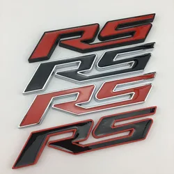 3D Metal Red Black Logo RS Emblem Badge Car Trunk Stikcer Accessories