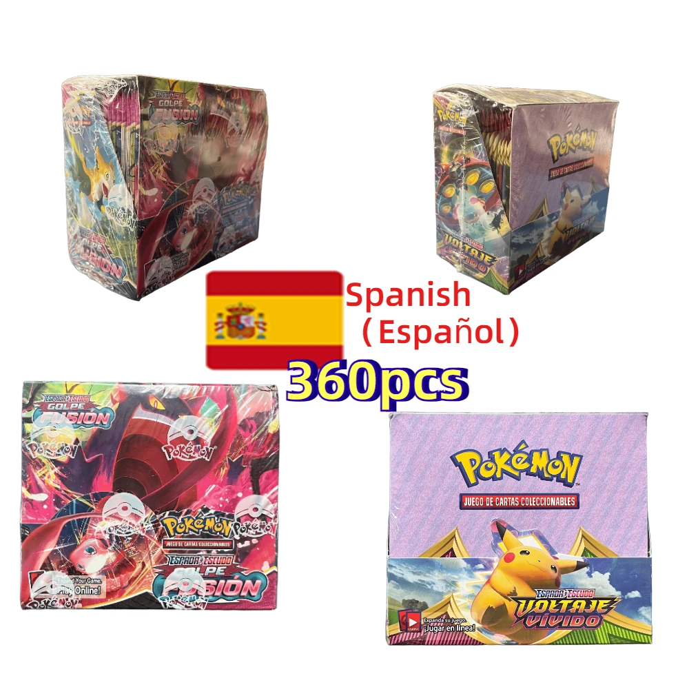 حار 360 قطعة اللغة الإسبانية بوكيمون TCG القرمزي والبنفسجي الانصهار سترايك تطور السماء اللهب الداعم جمع بطاقات لعبة هدية #1