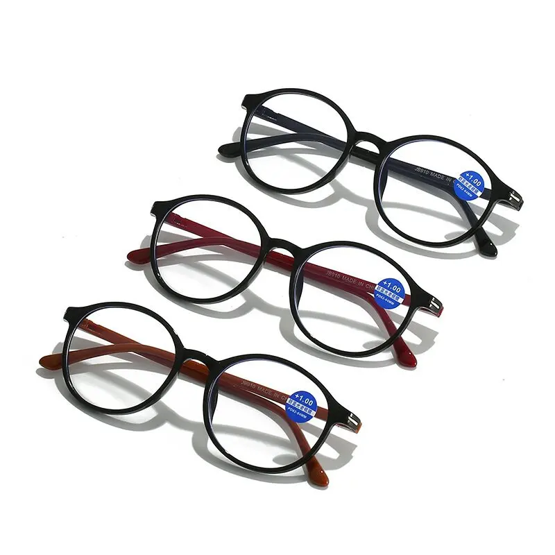 Lunettes de Lecture Vintage Anti Lumière Bleue, Presbytes, Monture Complète Ronde, + 1.0 + 1.5 + 2.0 + 2.5 + 4.0, pour Homme et Femme